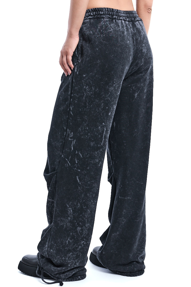 DYED MARBLED WIDE-LEG TROUSERS