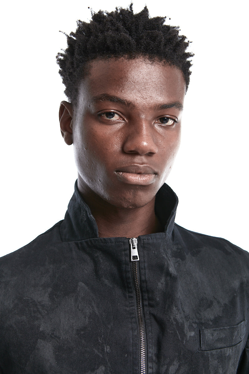 COATED STRETCH ZIPPED JACKET