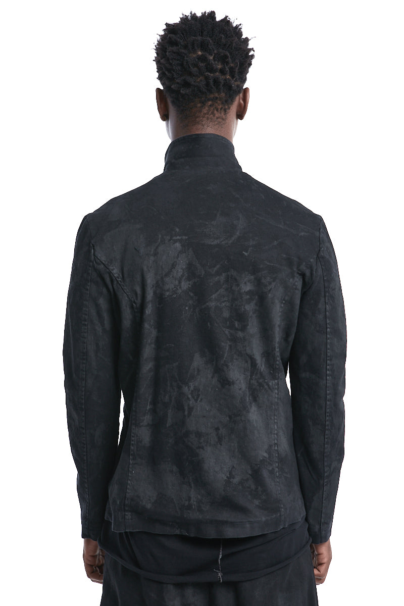 COATED STRETCH ZIPPED JACKET