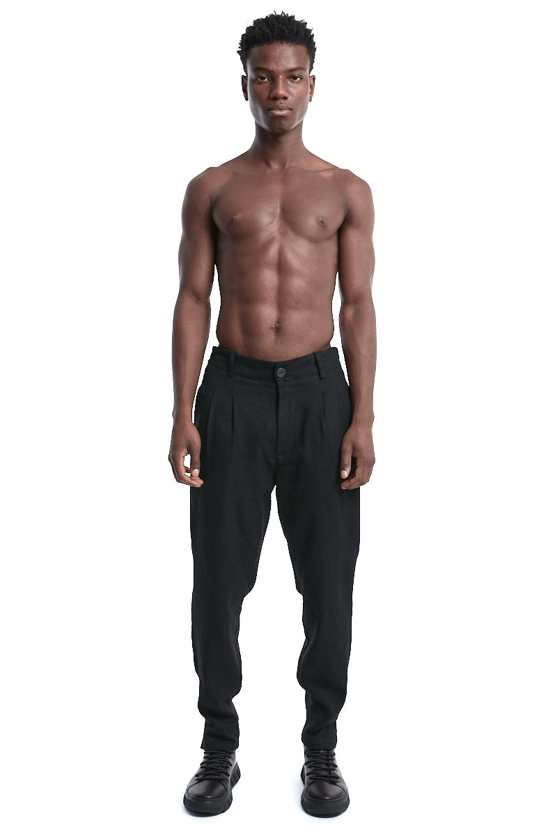REGULAR FIT BOUCLE TROUSERS