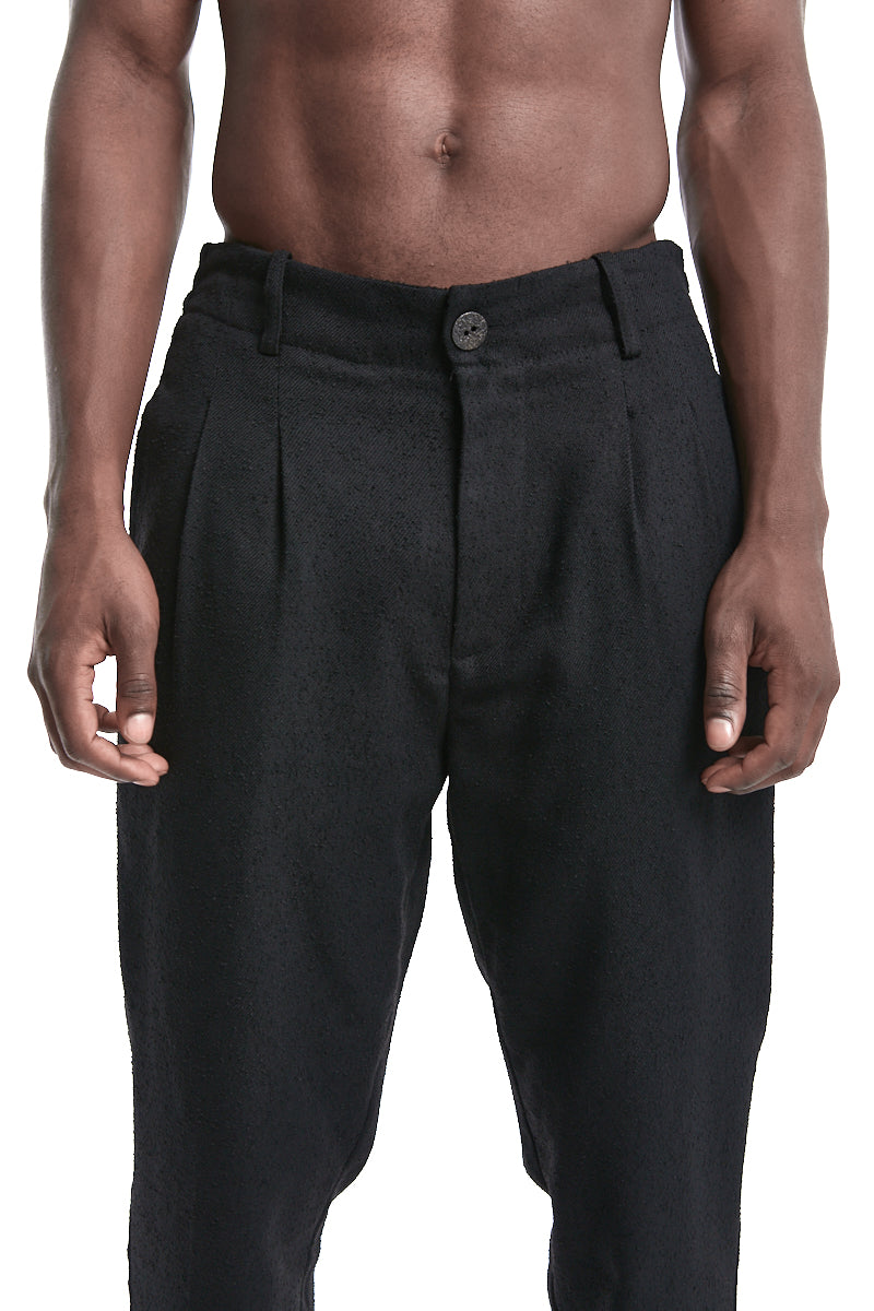 REGULAR FIT BOUCLE TROUSERS