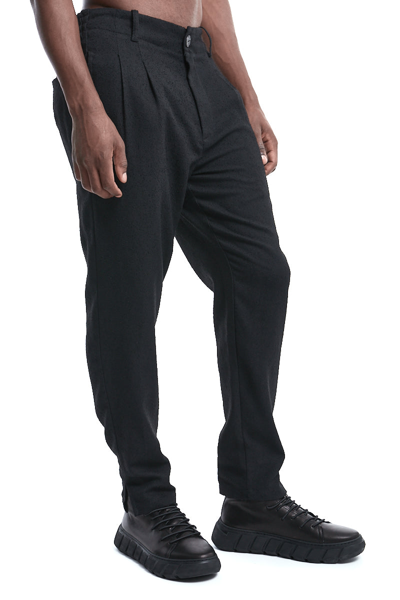REGULAR FIT BOUCLE TROUSERS