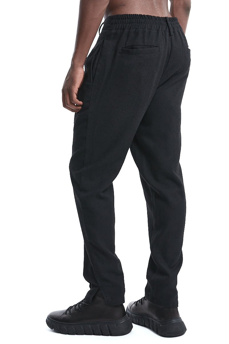 REGULAR FIT BOUCLE TROUSERS