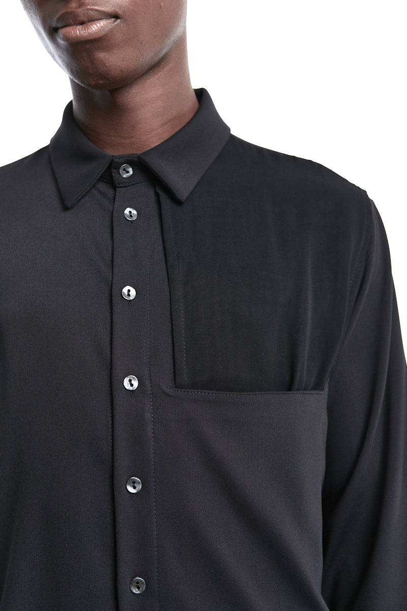 GAUZE-PANEL VISCOSE SHIRT