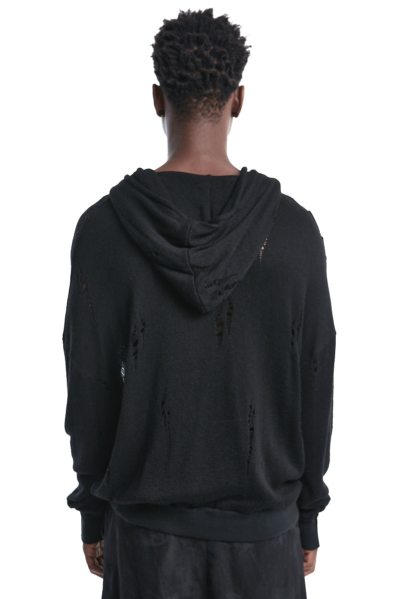 RIPPED HOODED SWEATER