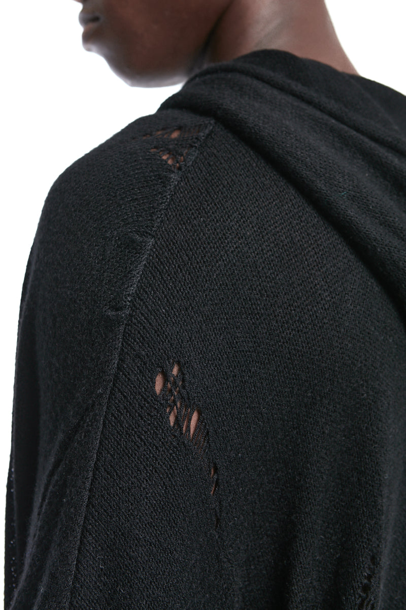 RIPPED HOODED SWEATER