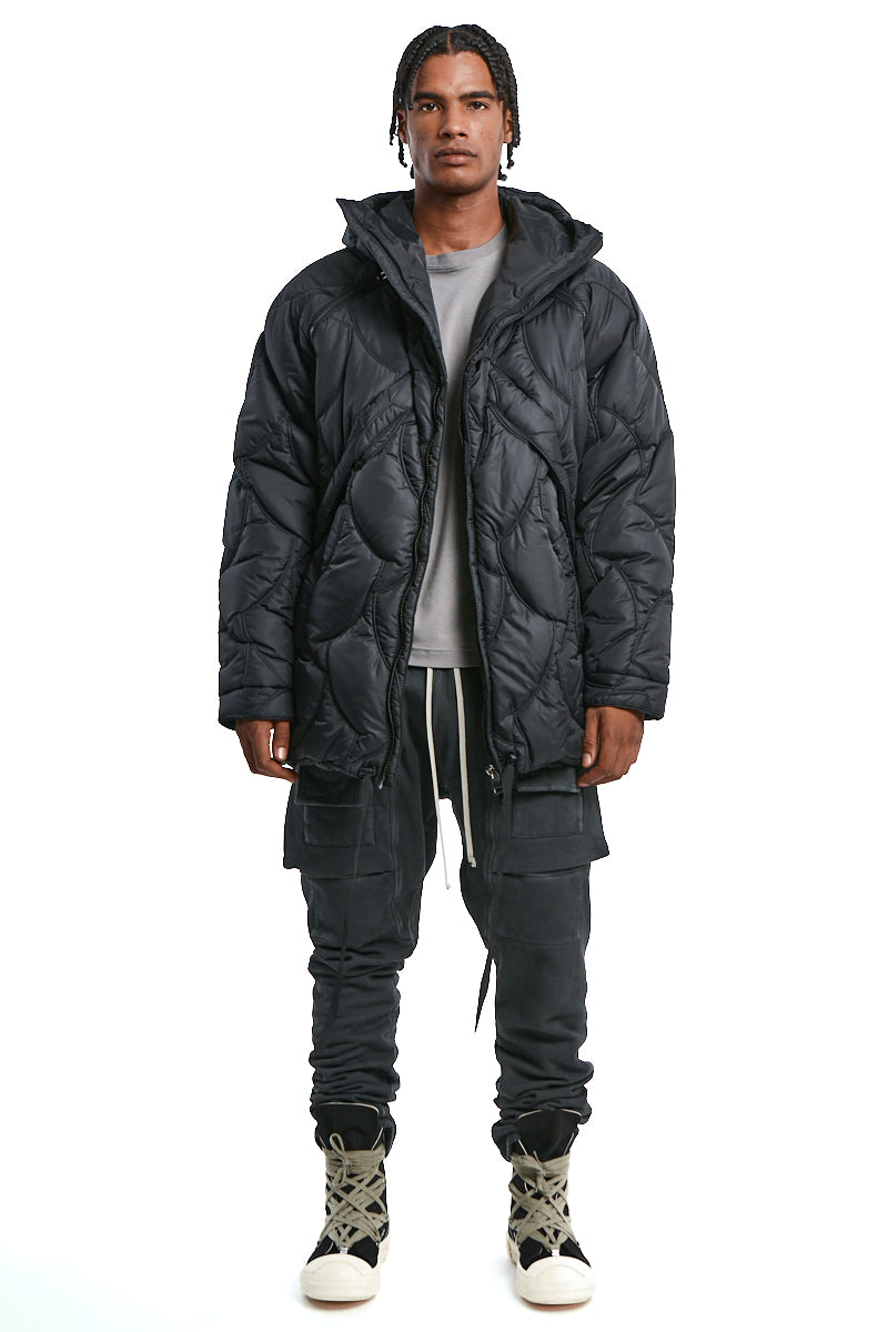 BLACK CONVERTIBLE DOWN JACKET