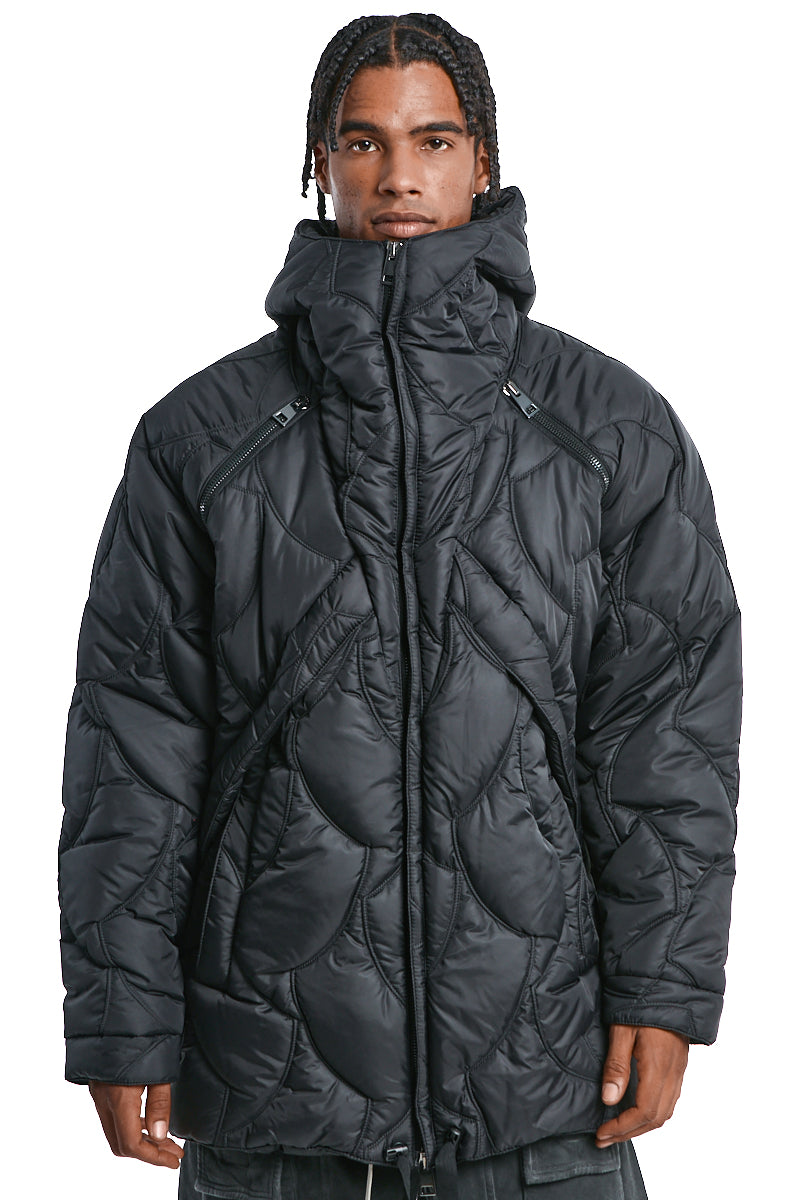 BLACK CONVERTIBLE DOWN JACKET