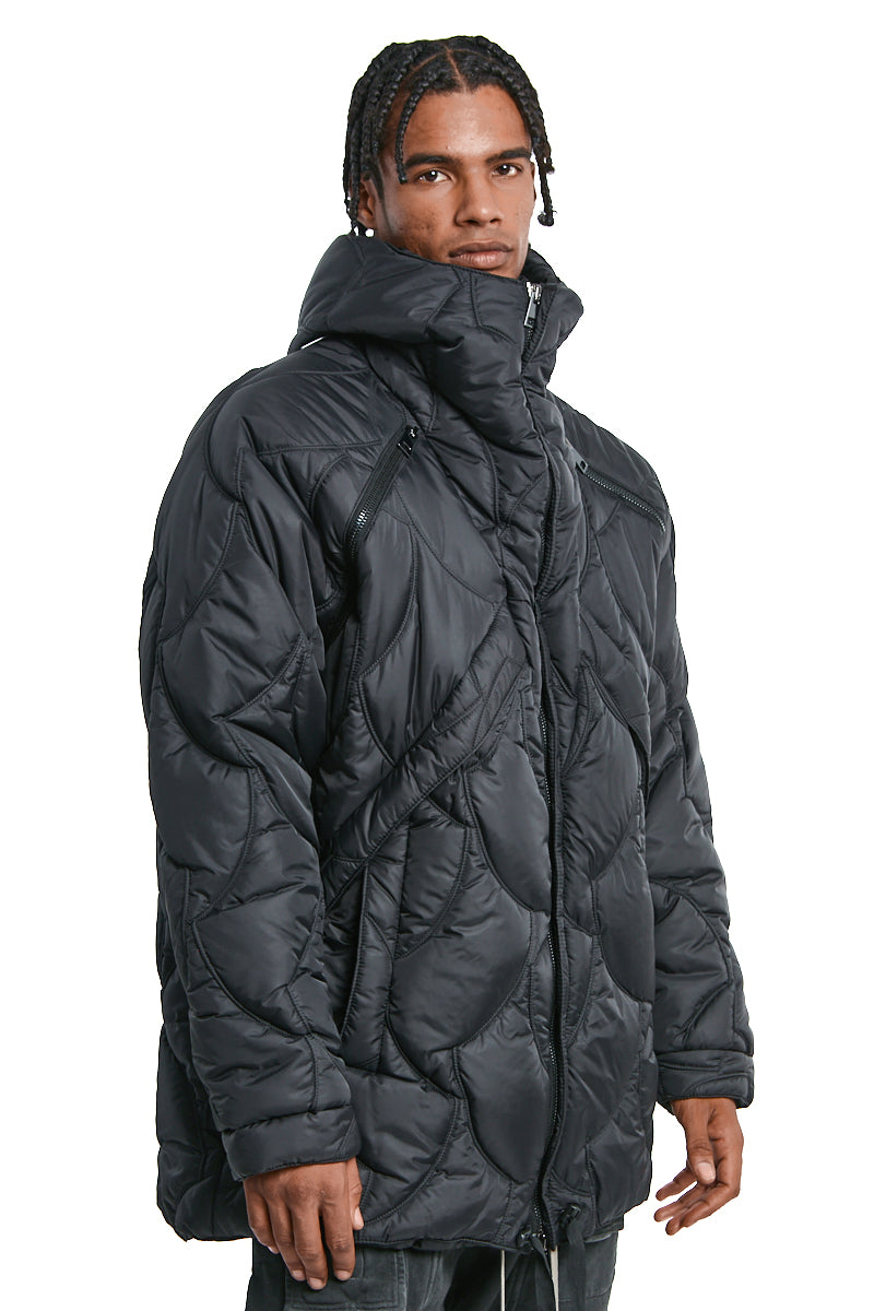 BLACK CONVERTIBLE DOWN JACKET