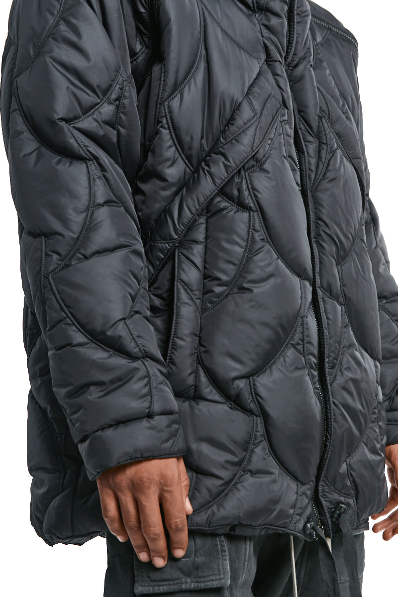 BLACK CONVERTIBLE DOWN JACKET