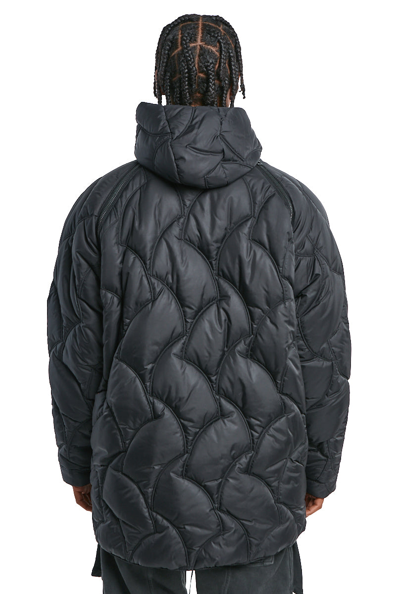 BLACK CONVERTIBLE DOWN JACKET