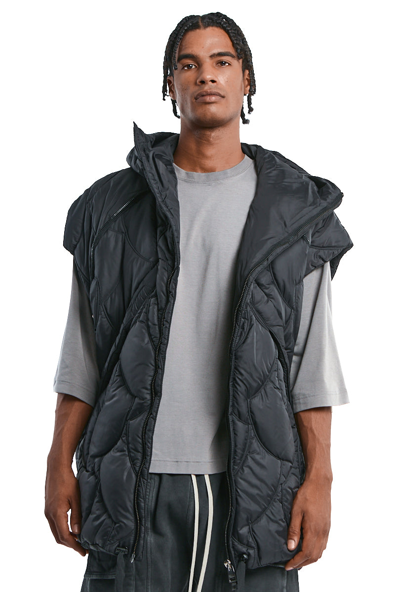 BLACK CONVERTIBLE DOWN JACKET