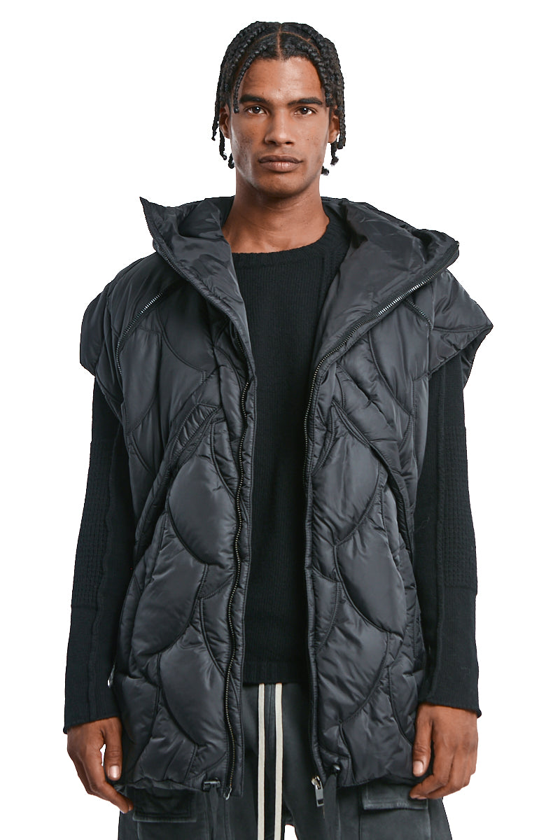 BLACK CONVERTIBLE DOWN JACKET