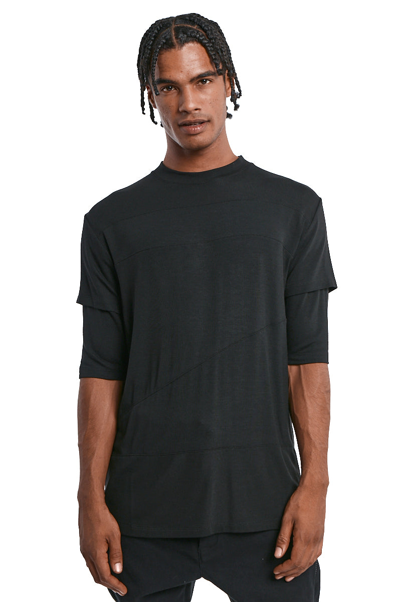 BLACK JERSEY VISCOSE TEE