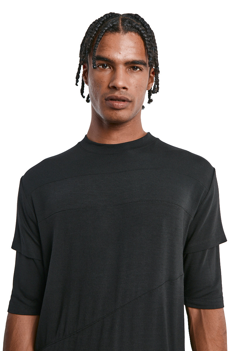 BLACK JERSEY VISCOSE TEE