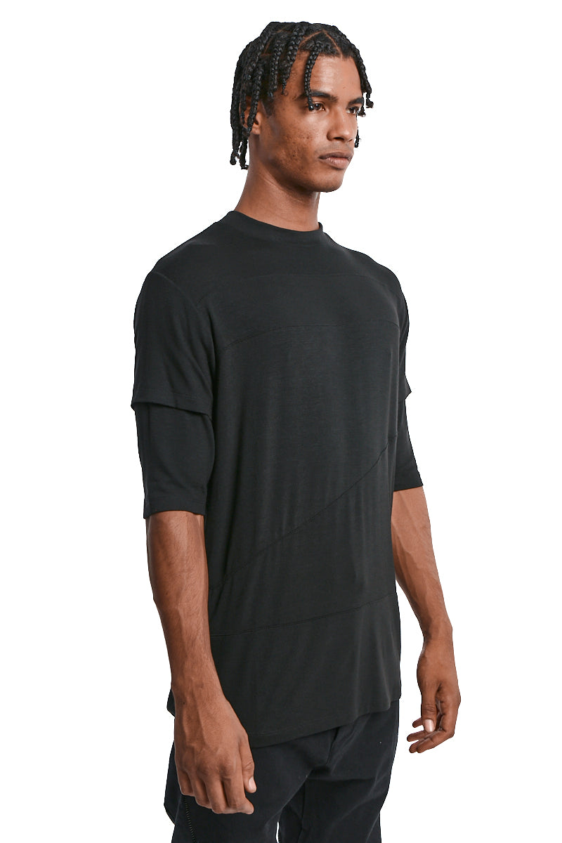 BLACK JERSEY VISCOSE TEE