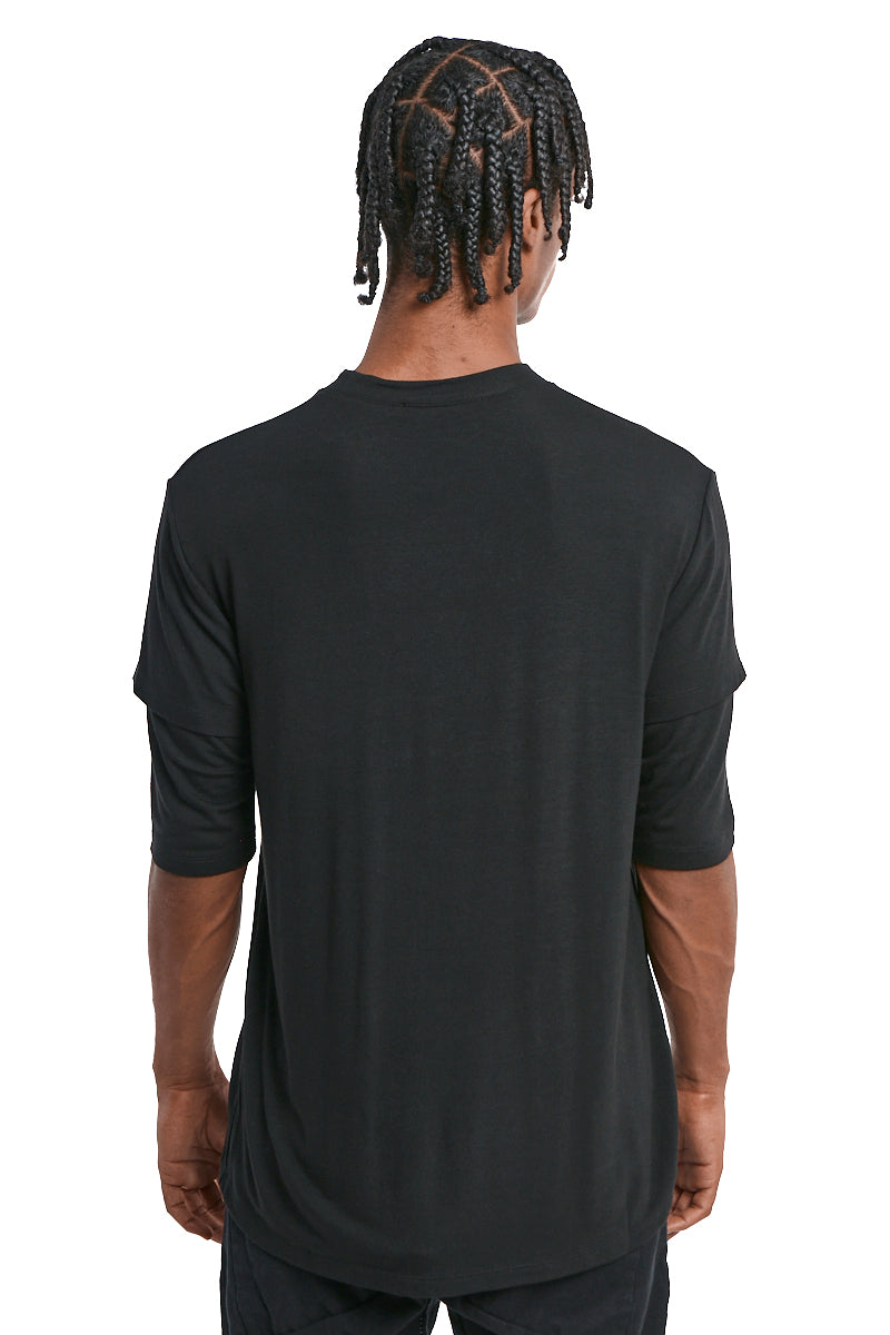 BLACK JERSEY VISCOSE TEE