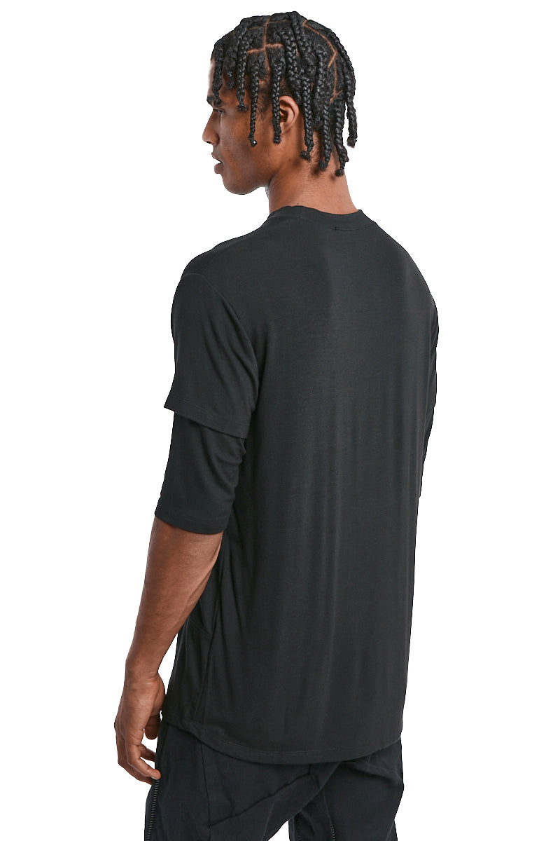 BLACK JERSEY VISCOSE TEE
