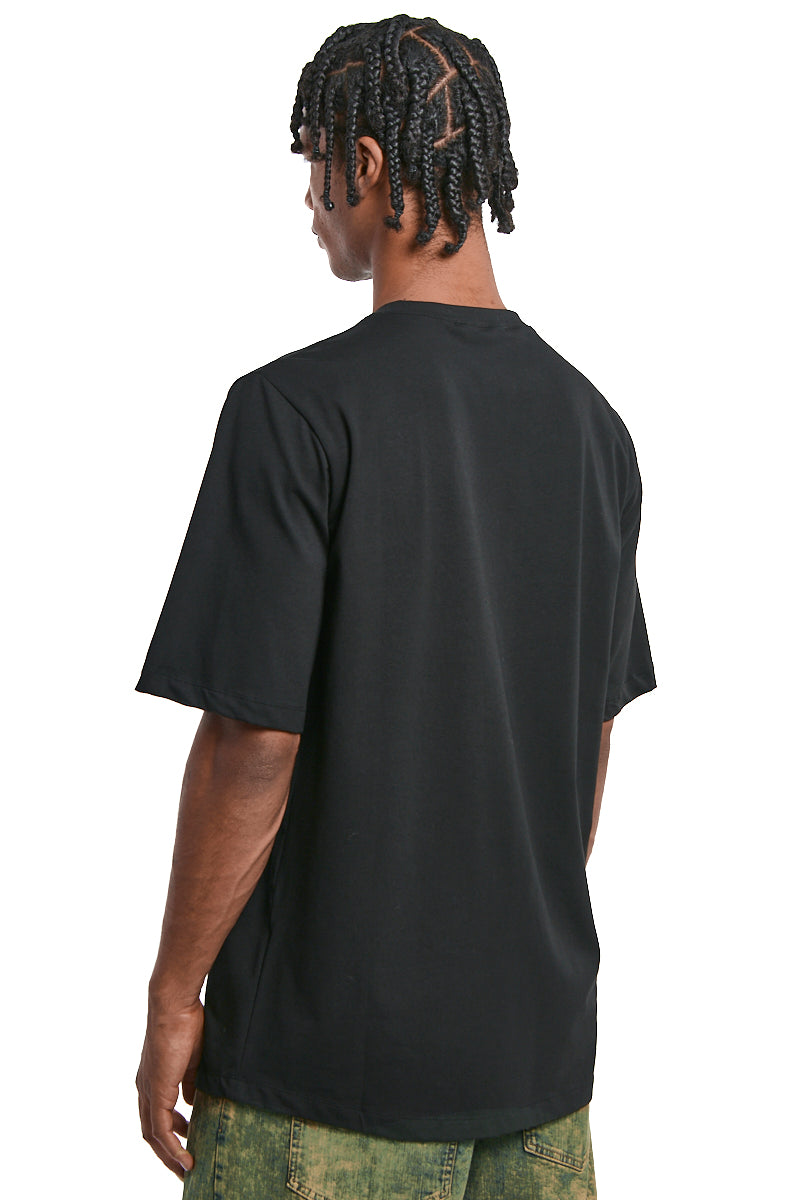 BLACK OVER COTTON STRETCH TOP