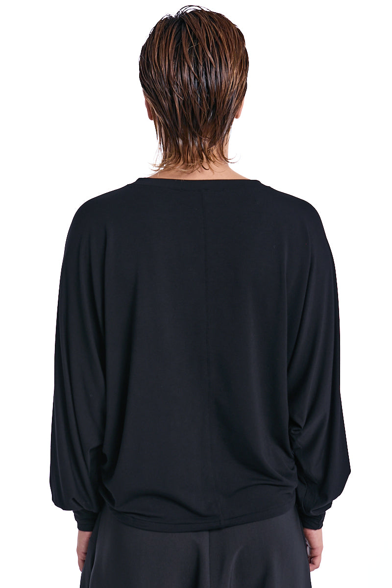 BLACK BAMBOO JERSEY SWEATER