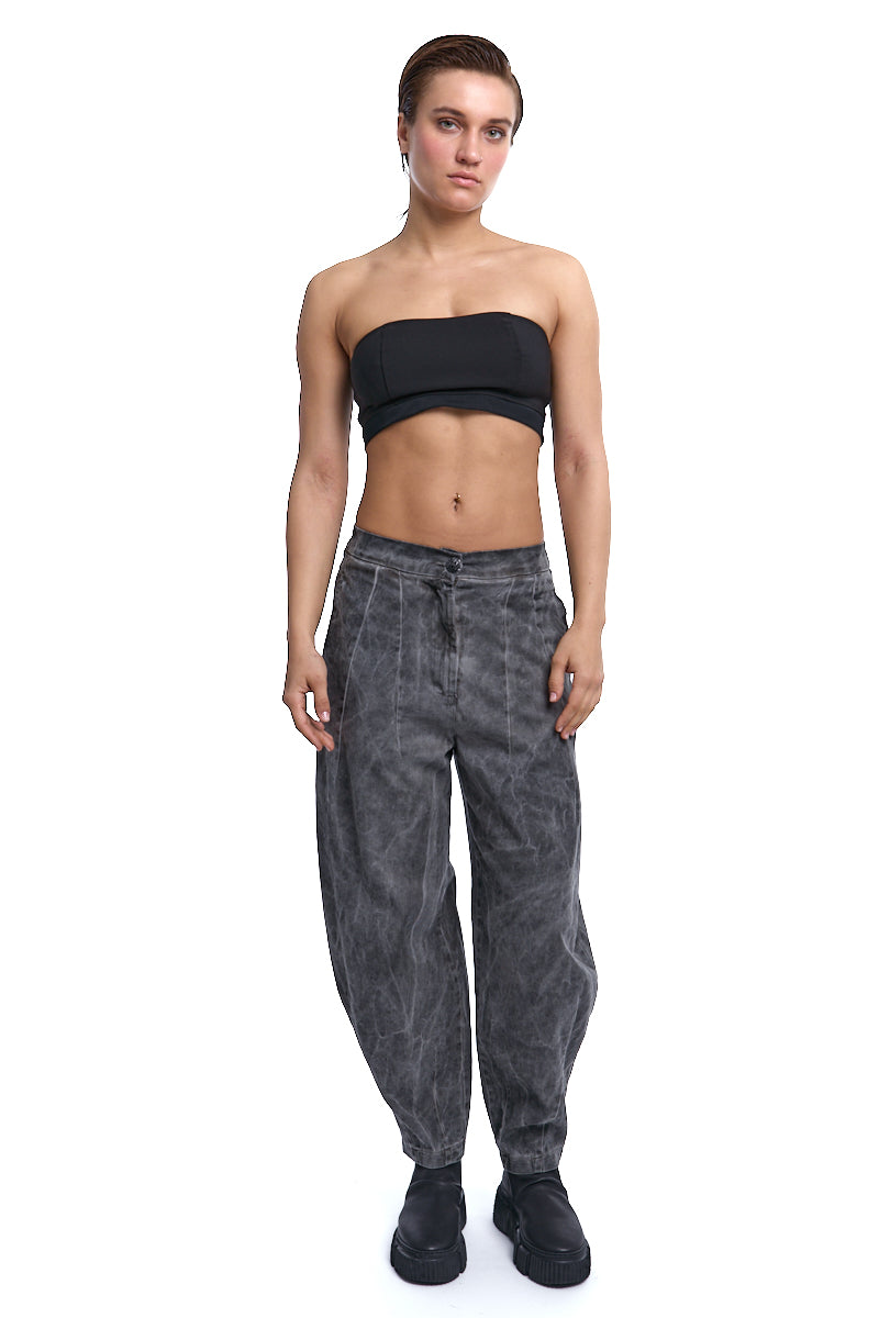 MUD COLD-DYED BALLOON TROUSERS