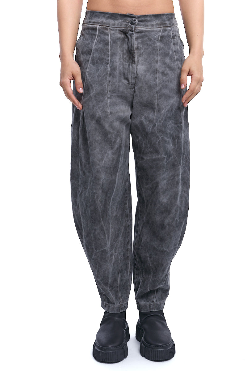 MUD COLD-DYED BALLOON TROUSERS