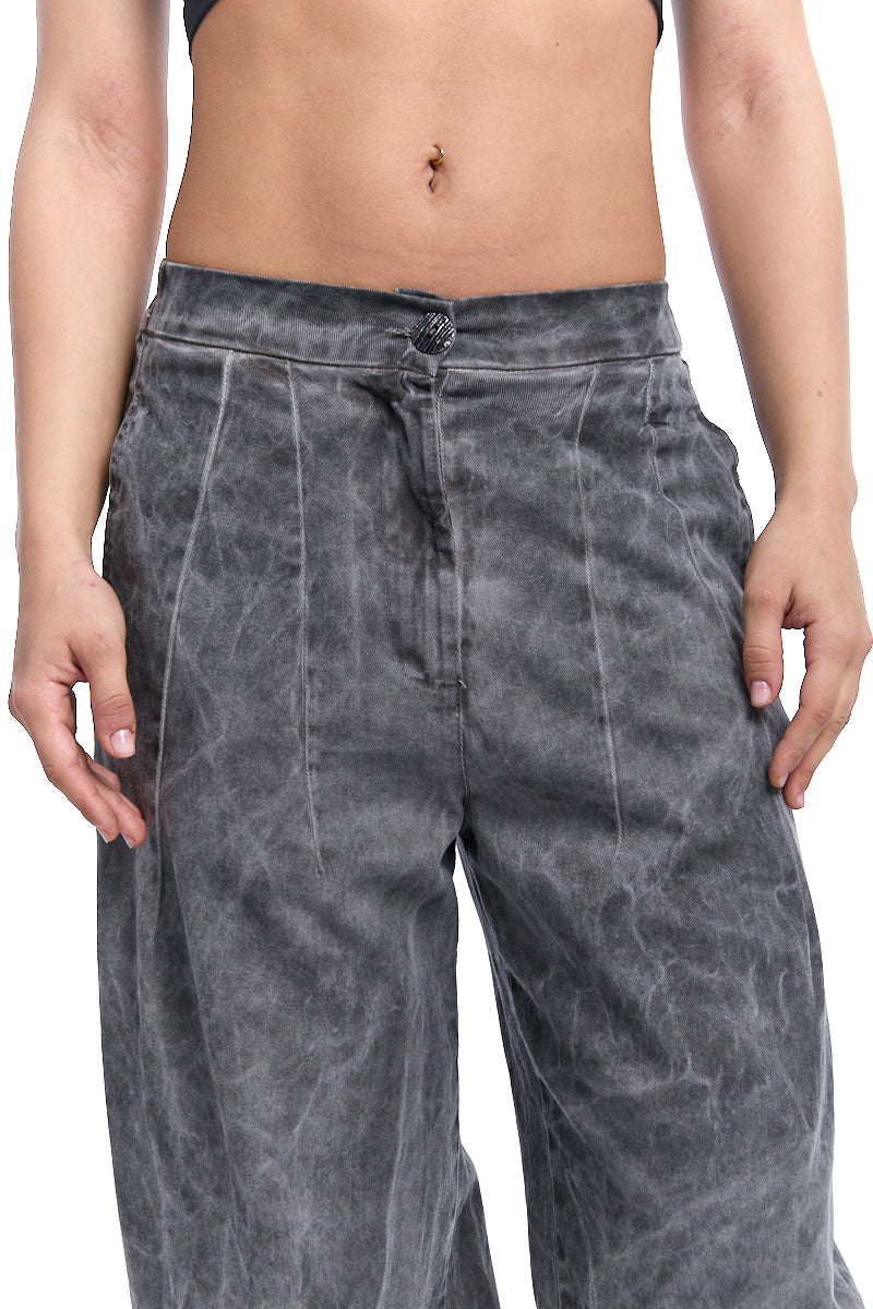 MUD COLD-DYED BALLOON TROUSERS