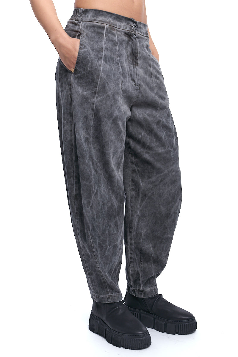 MUD COLD-DYED BALLOON TROUSERS