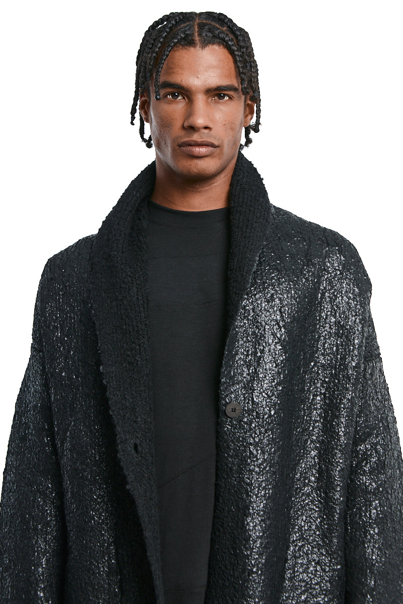 BLACK COATED BOUCLE COAT
