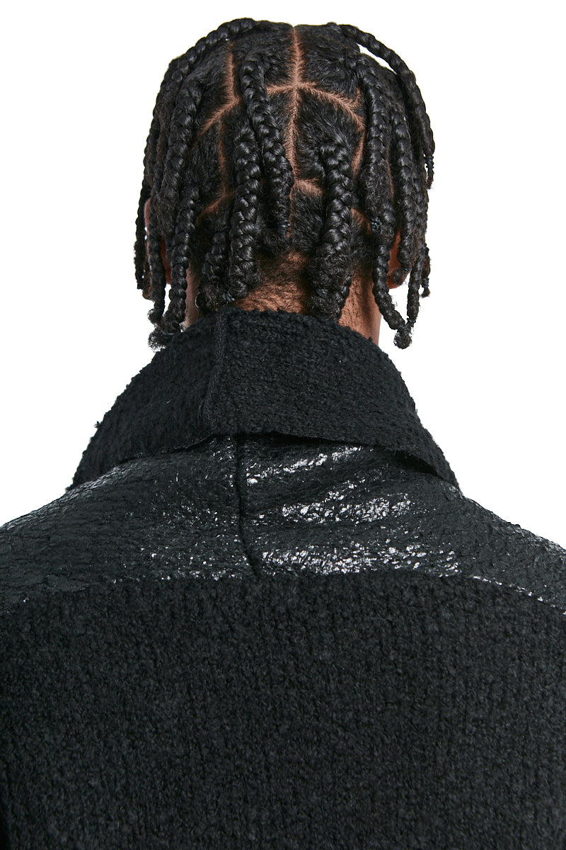 BLACK COATED BOUCLE COAT