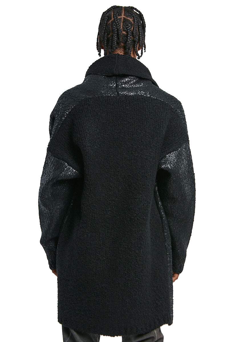 BLACK COATED BOUCLE COAT