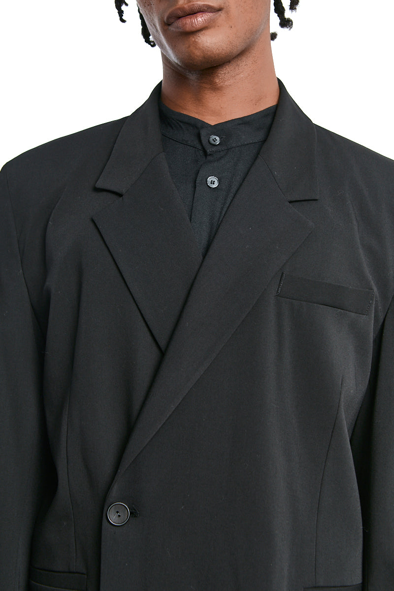 BLACK FLUID WOOL BLEND JACKET