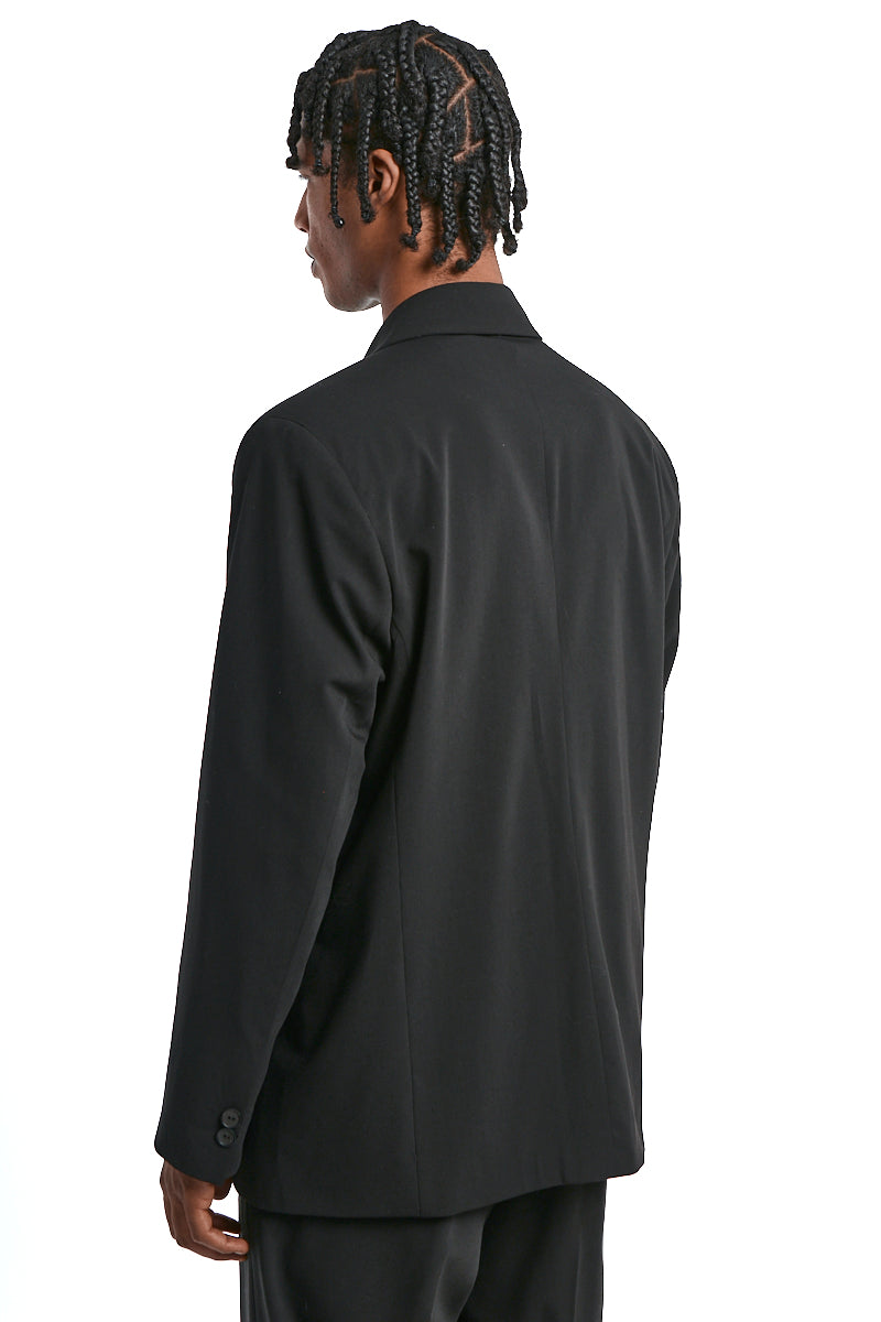 BLACK FLUID WOOL BLEND JACKET