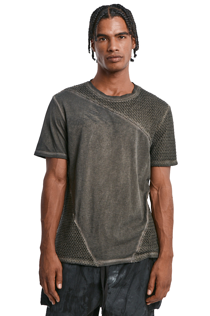 MUD MESH COTTON COLD-DYED T-SHIRT