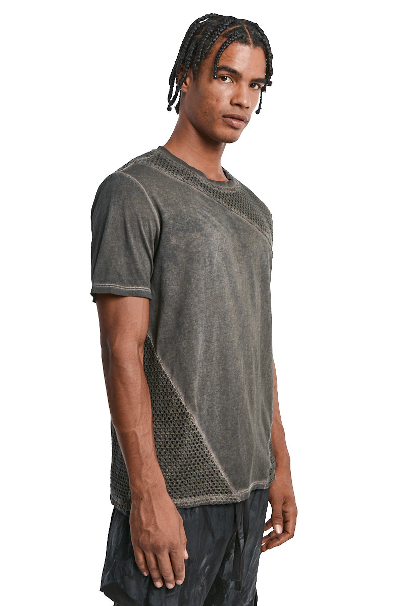 MUD MESH COTTON COLD-DYED T-SHIRT