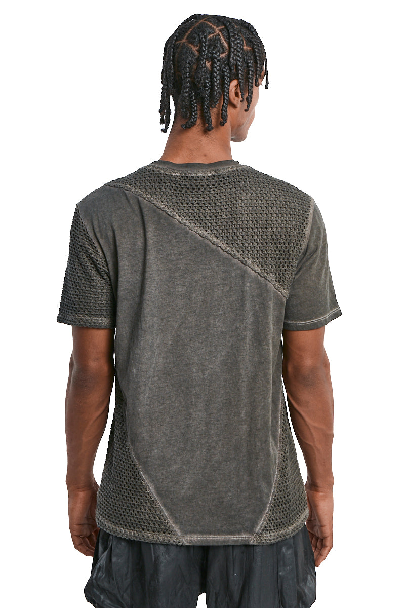 MUD MESH COTTON COLD-DYED T-SHIRT