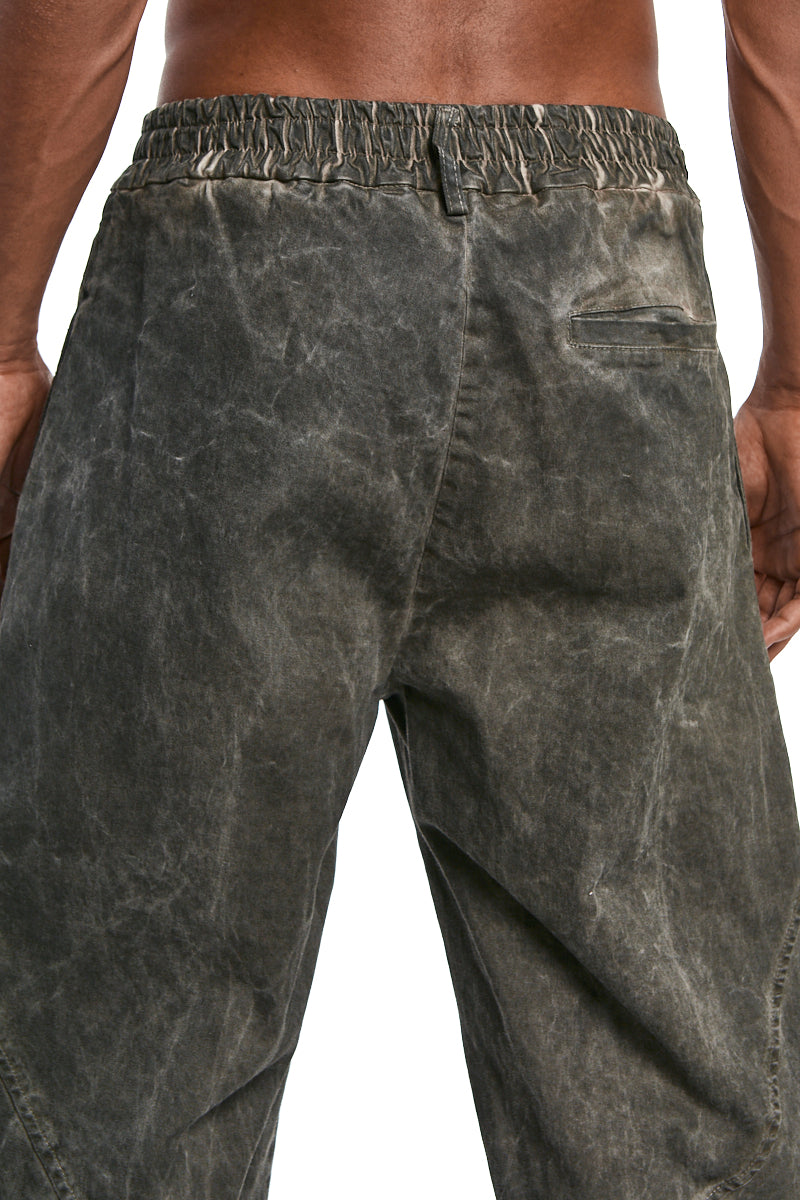 MUD BALLOON COTTON COLD-DYED CARGO TROUSERS