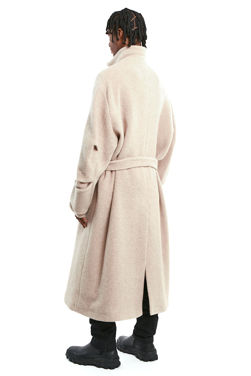 SAND OVERCOAT WOOL BLEND CLOTH SAND