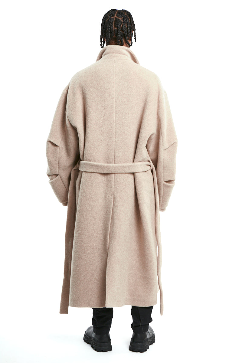 SAND OVERCOAT WOOL BLEND CLOTH SAND