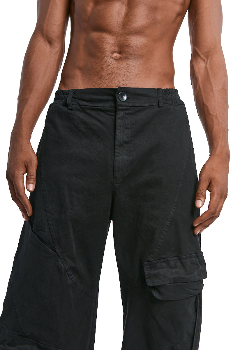 BLACK BALLOON COTTON COLD-DYED CARGO TROUSERS
