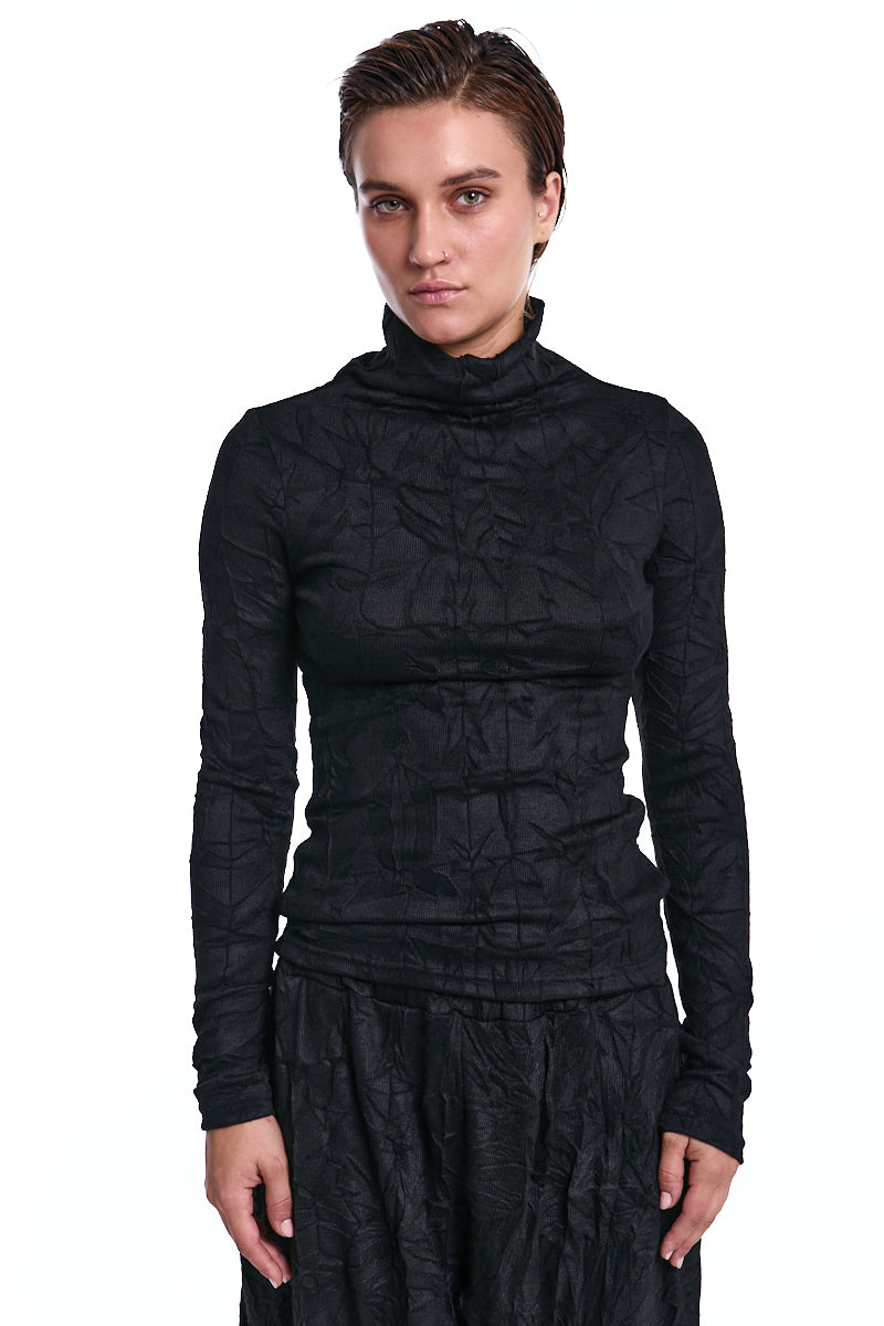 BLACK CRUMPLED JERSEY