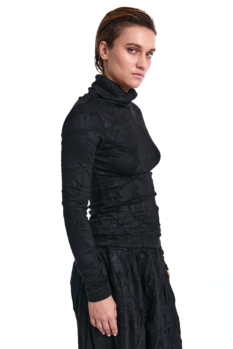BLACK CRUMPLED JERSEY