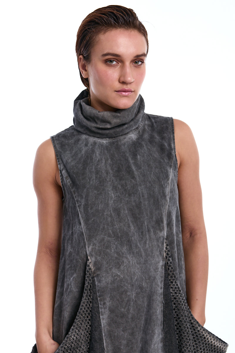 COLD MUD ASYMMETRIC TWEEL COTTON COLD-DYED DRESS