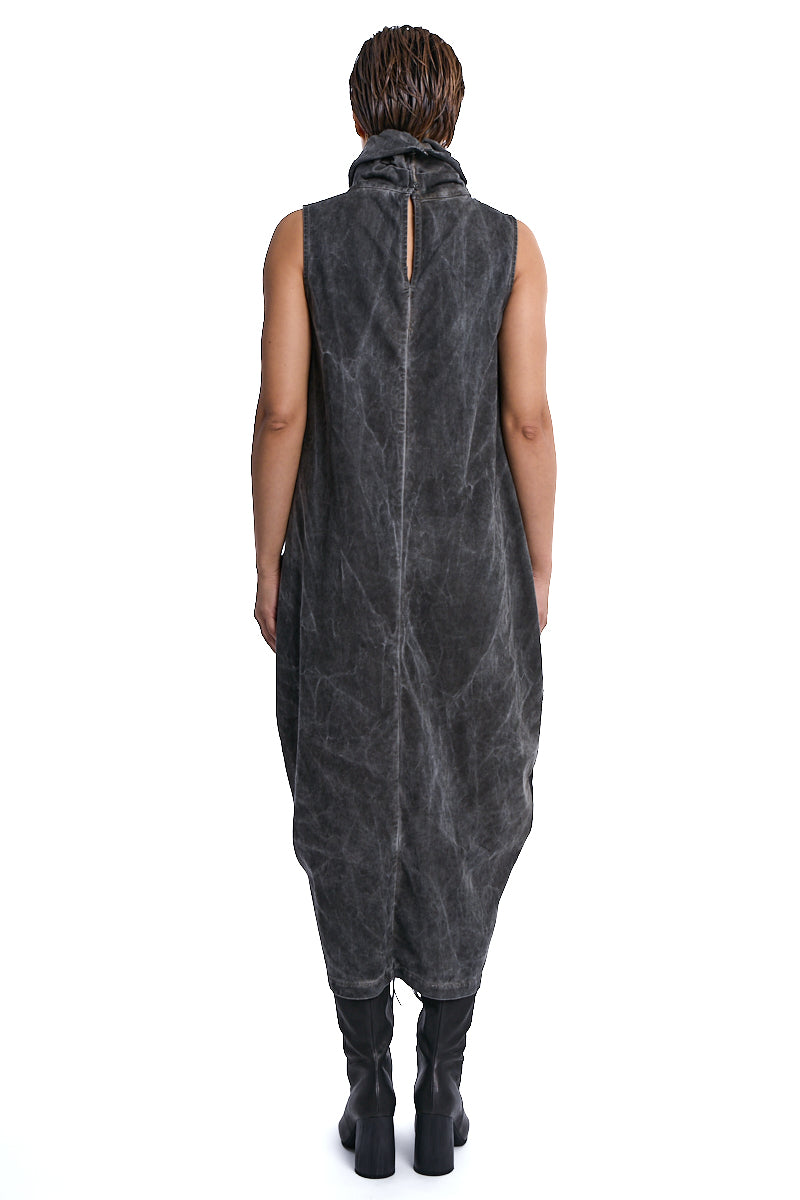 COLD MUD ASYMMETRIC TWEEL COTTON COLD-DYED DRESS