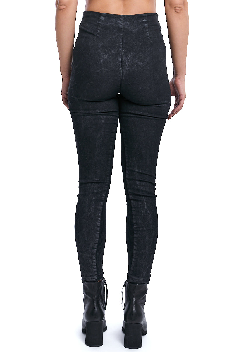BLACK SKINNY STRETCH COTTON TROUSERS