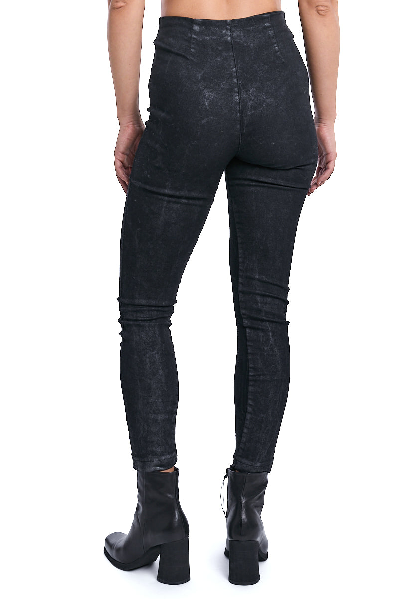 BLACK SKINNY STRETCH COTTON TROUSERS