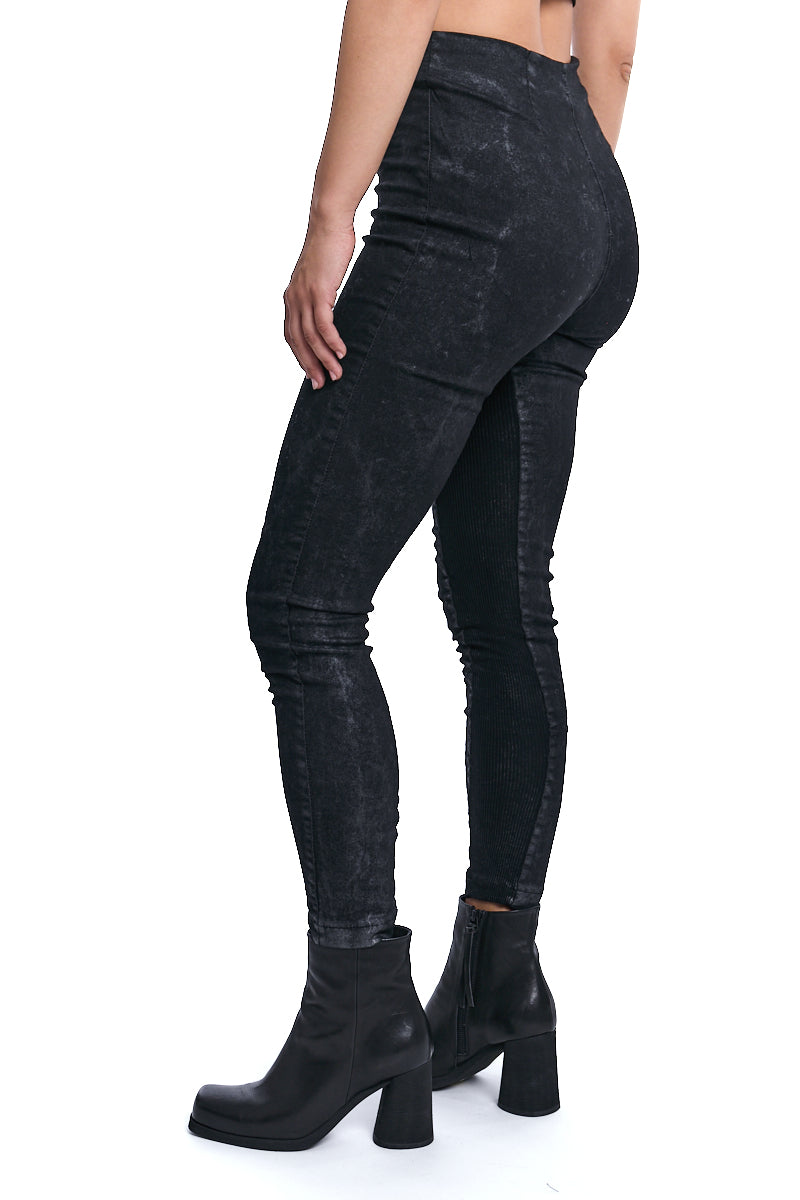 BLACK SKINNY STRETCH COTTON TROUSERS