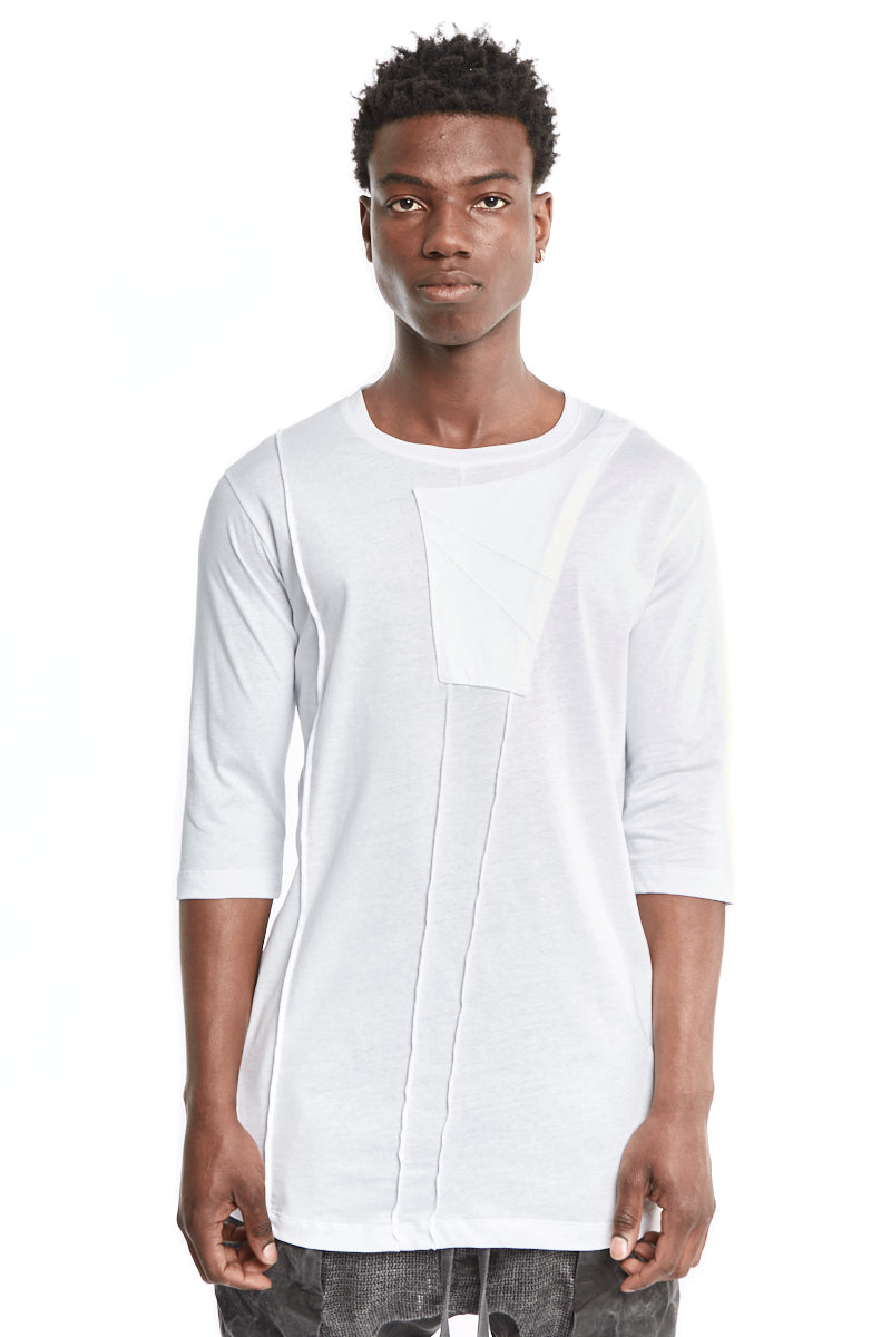 WHITE FRONT FLAP TEE