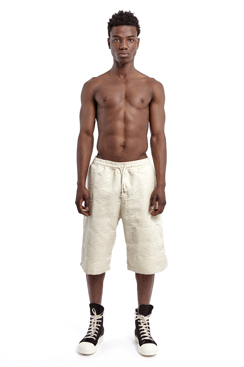 ECRU JACQUARD OVERSIZE SHORTS