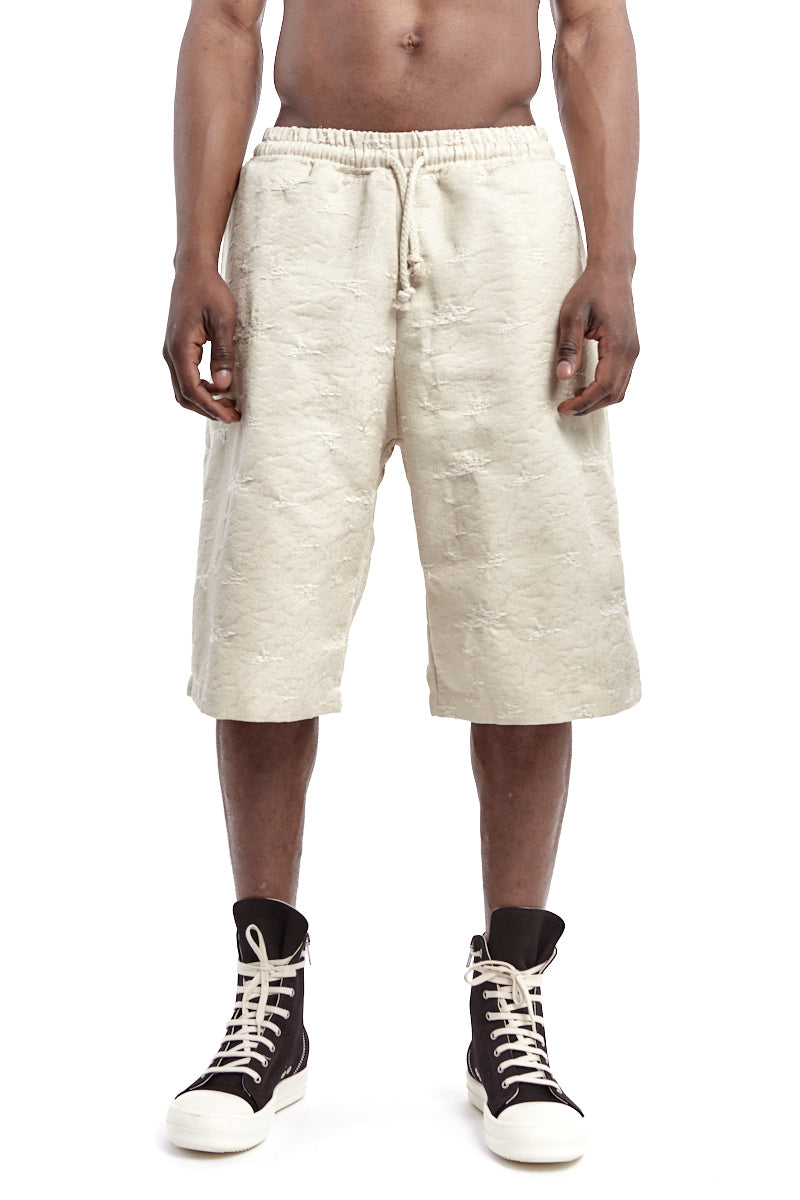 ECRU JACQUARD OVERSIZE SHORTS